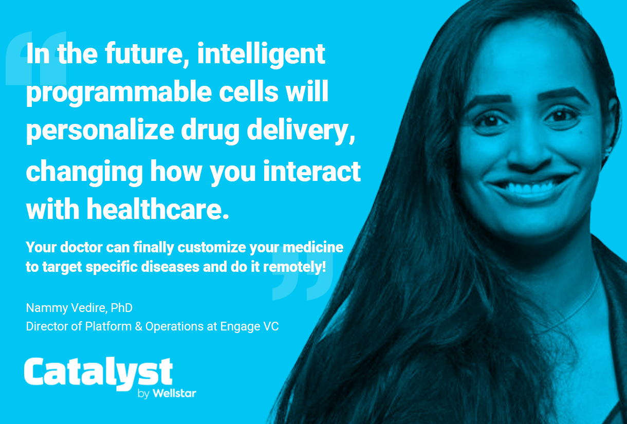 Quote from Nammy: "In the future, intelligent programmable cells will personalize drug delivery, changing how you interact with healthcare. Your doctor can finally customize your medicine to target specific diseases and do it remotely!"