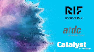 Logos of RIF Robotics, Catalyst by Wellstar and ATDC.