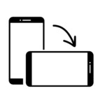 Rotating phone from vertical to horizontal position. Phone vector icon