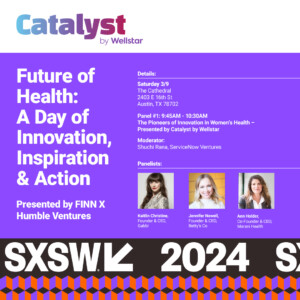 Poster for "Future of Health: A Day of Innovation, Inspiration and Action" panel.