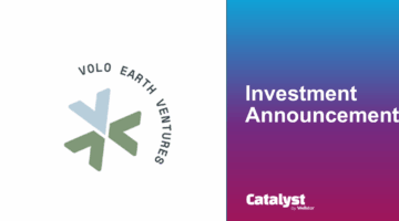 Investment announcement graphic for Volo Earth Ventures.