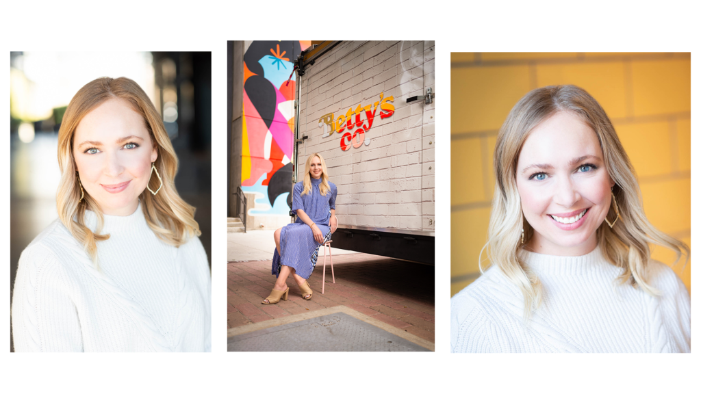 Three profile headshots of Jennifer Newell.