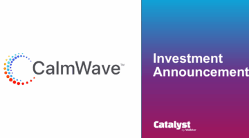 Investment announcement graphic for CalmWave.