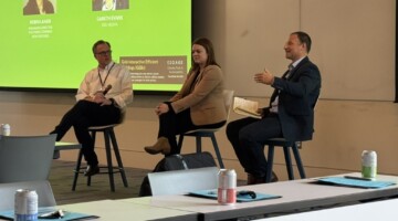 Panel with Bill Nussey, Robin Lanier and Gareth Evans.