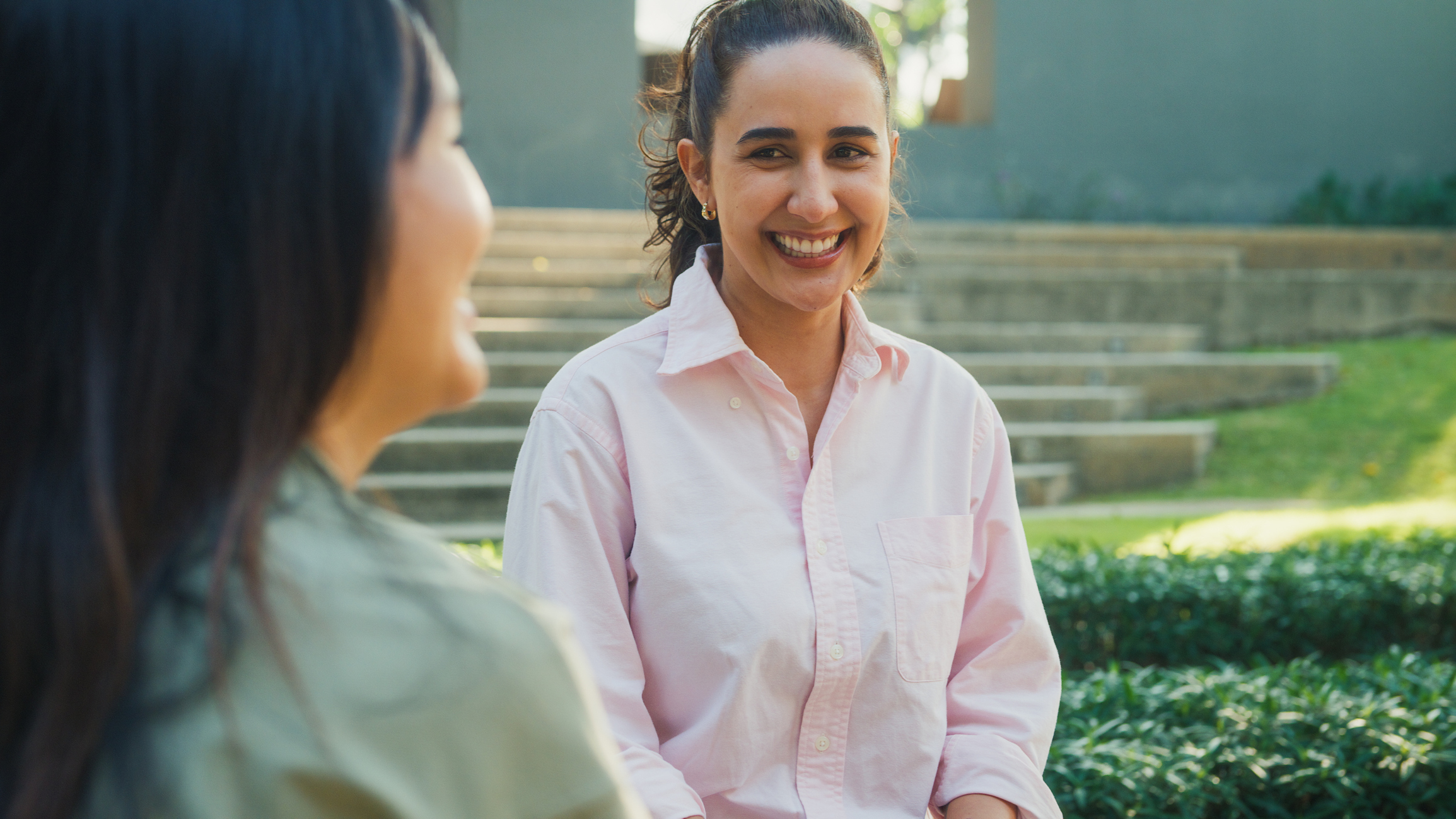 Diverse group of people participating in outdoor community.