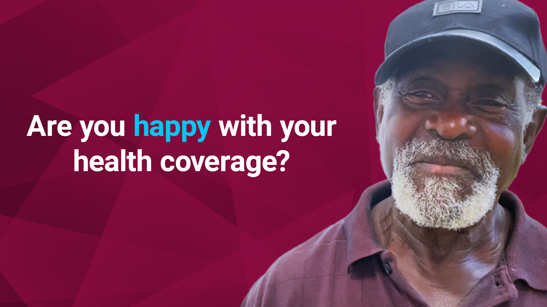 Richard and question: "are you happy with your healthcare coverage?"