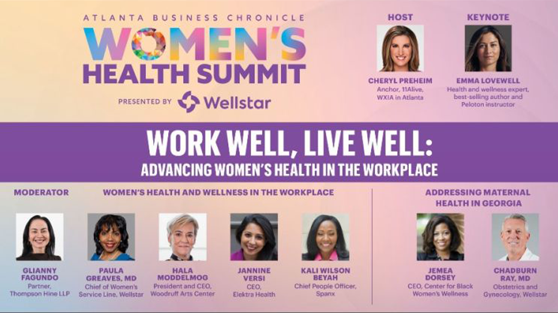 Speaker list for the Women's Health Summit.