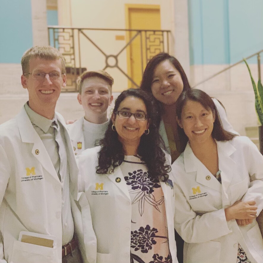 Melinda and a group of pharmacists.